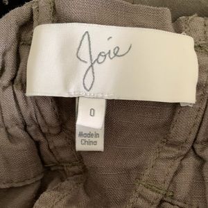 Joie Olive Green Linen Shorts